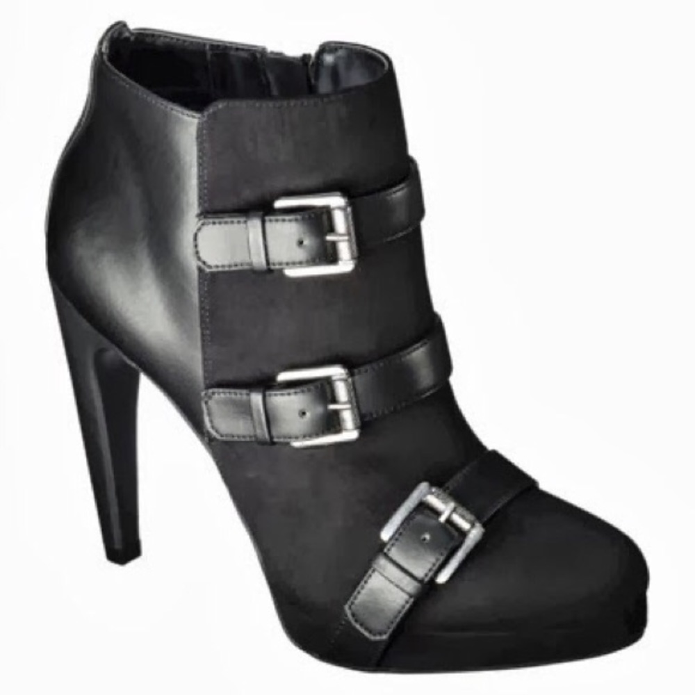 Sam & Libby High Heel Black Buckle Booties